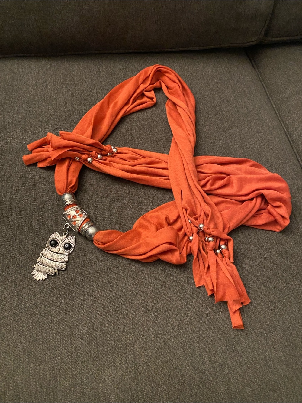 Orange Owl Pendant Accessory